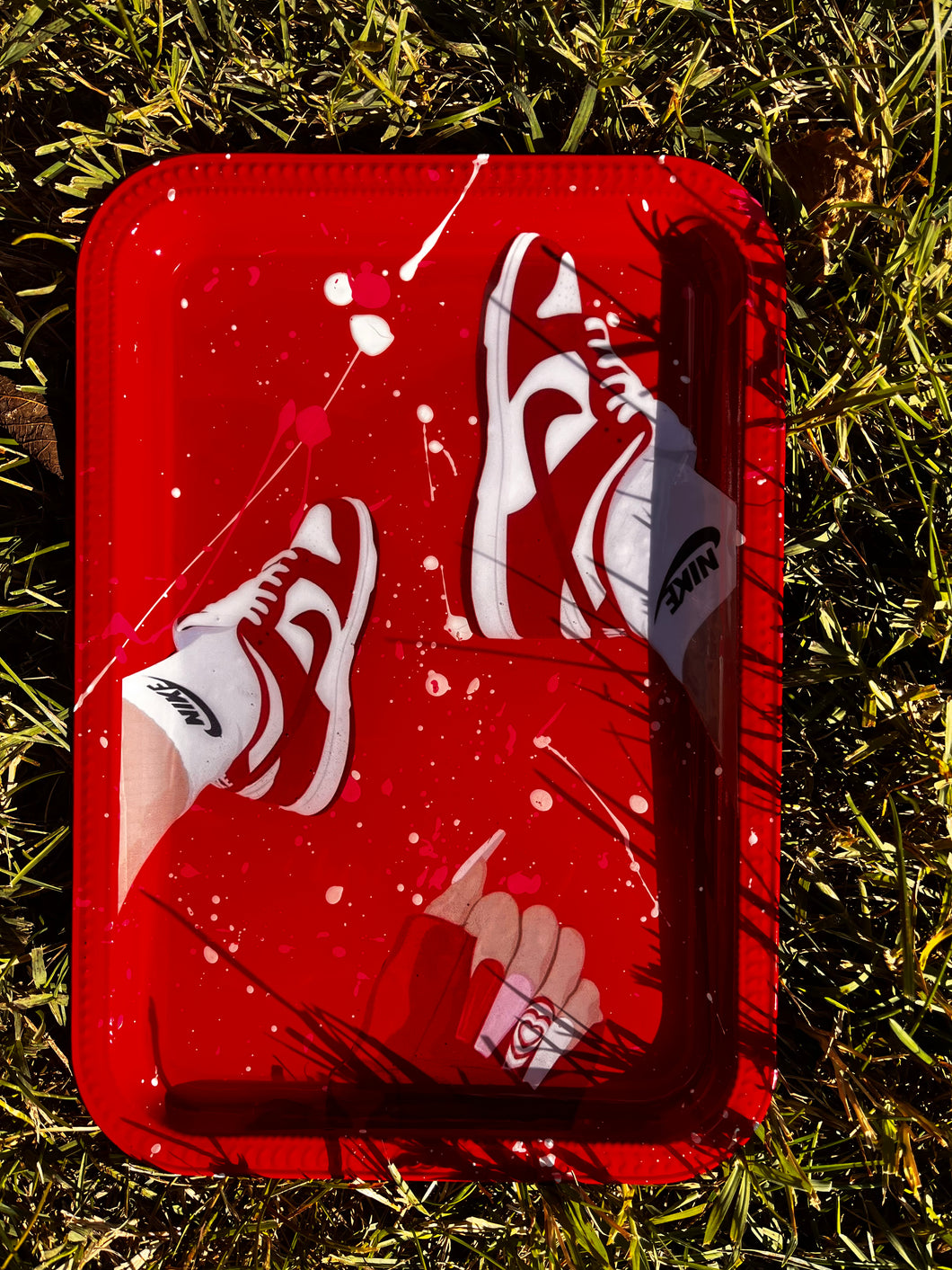 Red Nike Dunk Rolling Tray Set
